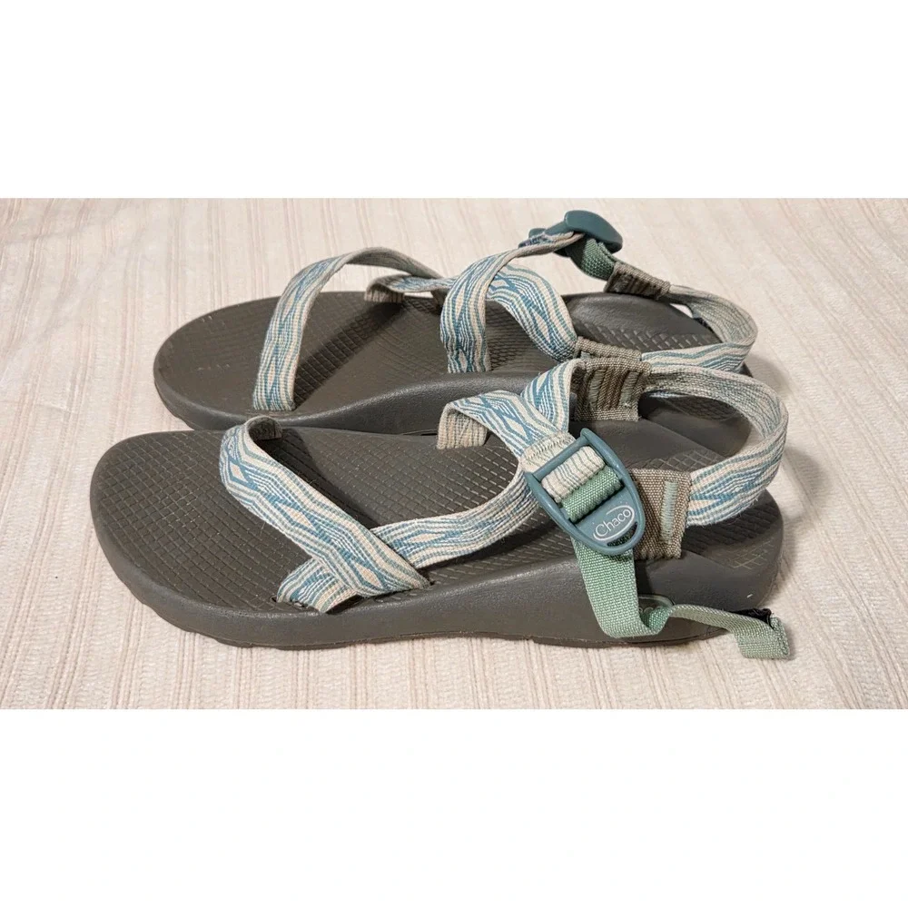 Chaco Z1 Classic Sandals Women's Size 8 Aqua Blue Gray Adjustable Hiking Outdoor
